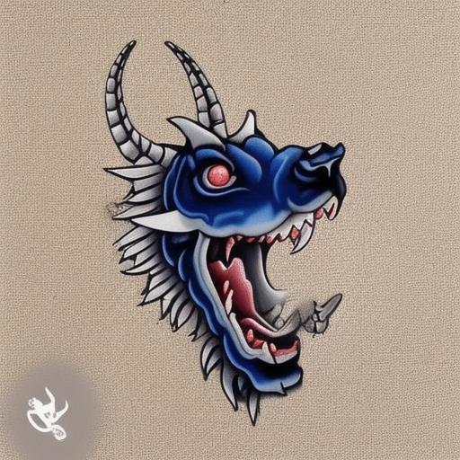 02664-1723381814-neotraditional phantatt a blue dragon head with a large, sharp teeth and a large, sharp mouth, 1boy, animalization, , asymmetric.png